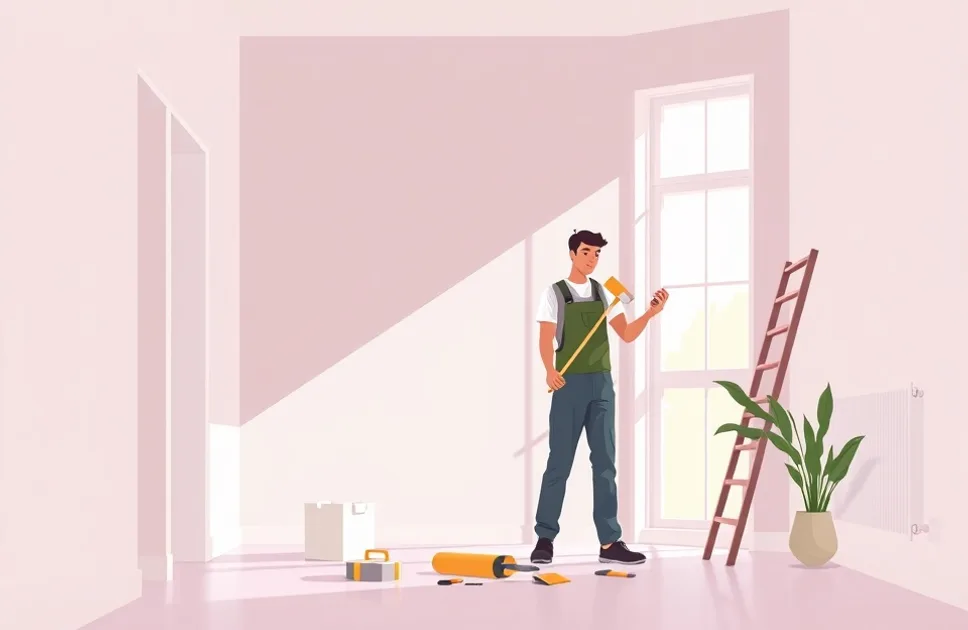 Intérieur rénové après travaux de peinture à Saint-Avé